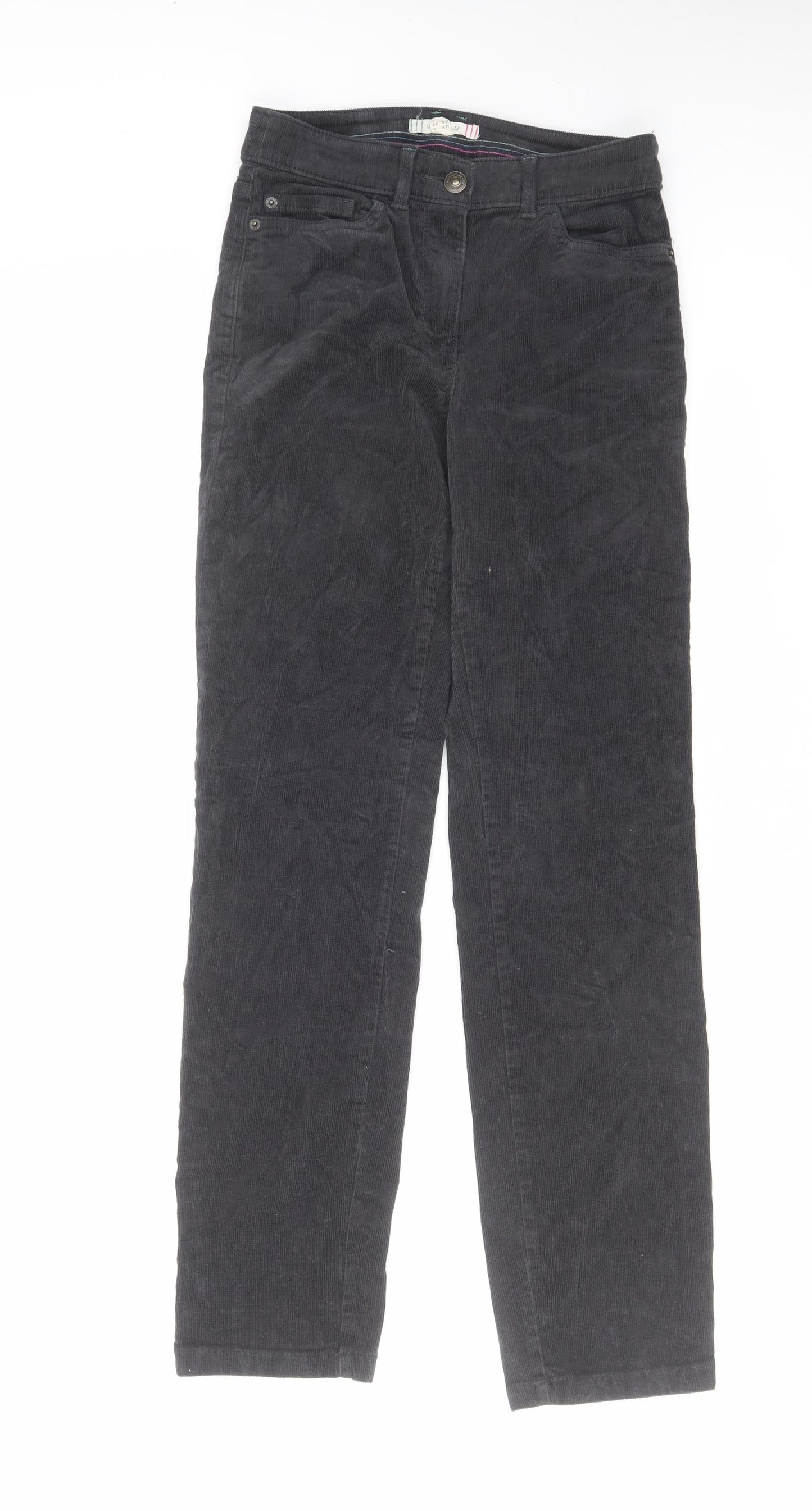 White Stuff Womens Grey Cotton Trousers Size 6 L30 in Regular Zip