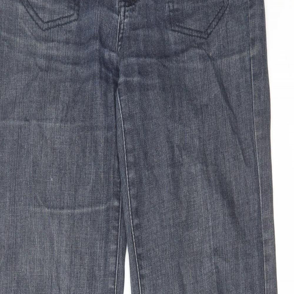 Mango Womens Blue Cotton Bootcut Jeans Size 10 L31 in Regular Zip