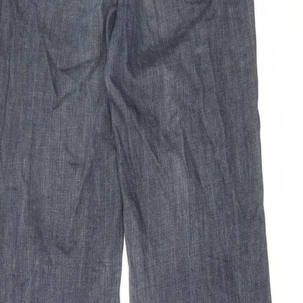 Mango Womens Blue Cotton Bootcut Jeans Size 10 L31 in Regular Zip