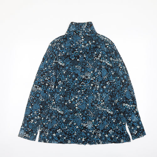 Roman Womens Blue Floral Viscose Basic Blouse Size 14 Collared