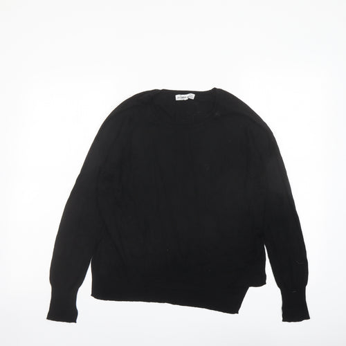 Zara Womens Black Round Neck Acrylic Pullover Jumper Size M