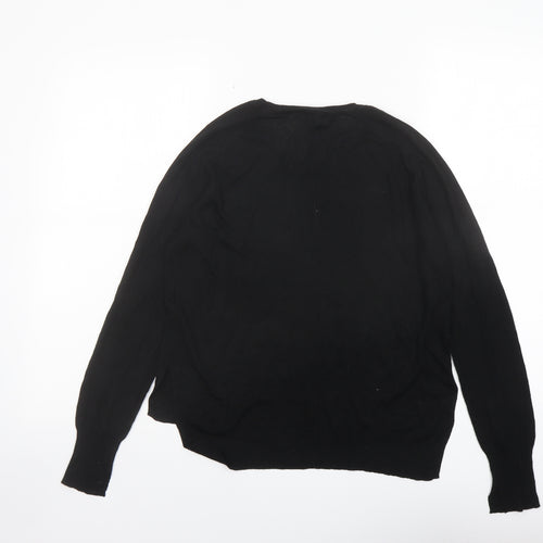 Zara Womens Black Round Neck Acrylic Pullover Jumper Size M