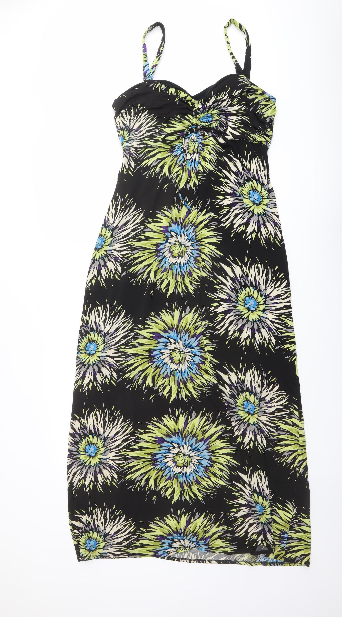 Marks and Spencer Womens Multicoloured Geometric Polyester Slip Dress Size 14 Sweetheart Pullover