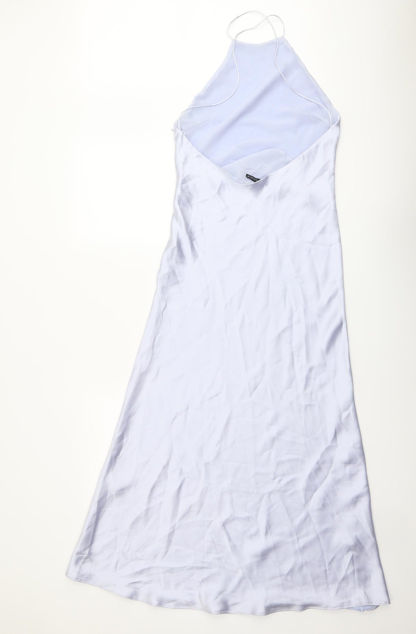 Zara Womens Blue Polyester Maxi Size S Halter Zip