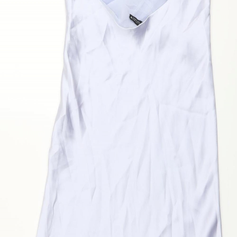 Zara Womens Blue Polyester Maxi Size S Halter Zip