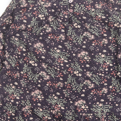 The Prairie Girls Multicoloured Floral Viscose Trapeze & Swing Size 7 Years Round Neck Button