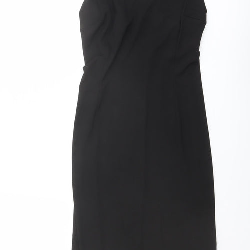 Press & Bastyan Womens Black Polyester A-Line Size 8 Scoop Neck Pullover