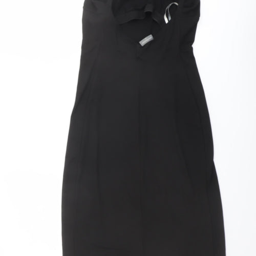 Press & Bastyan Womens Black Polyester A-Line Size 8 Scoop Neck Pullover