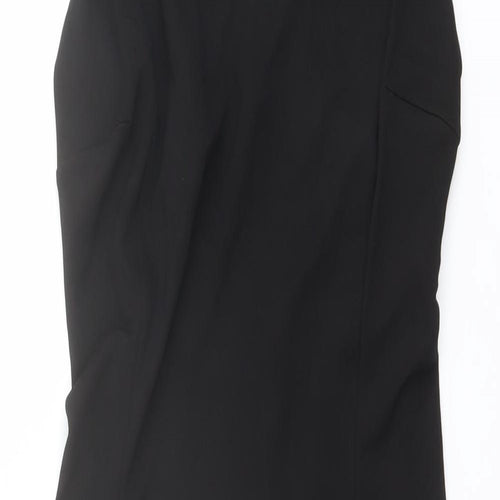 Press & Bastyan Womens Black Polyester A-Line Size 8 Scoop Neck Pullover