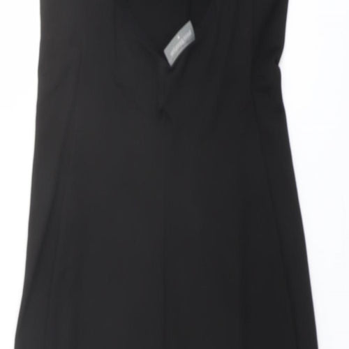 Press & Bastyan Womens Black Polyester A-Line Size 8 Scoop Neck Pullover