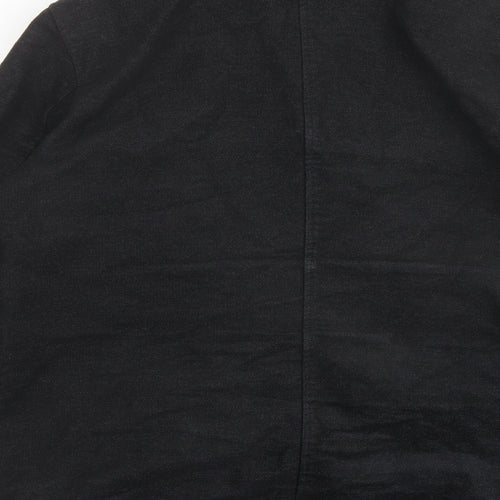 Marks and Spencer Mens Black Pea Coat Coat Size L Zip