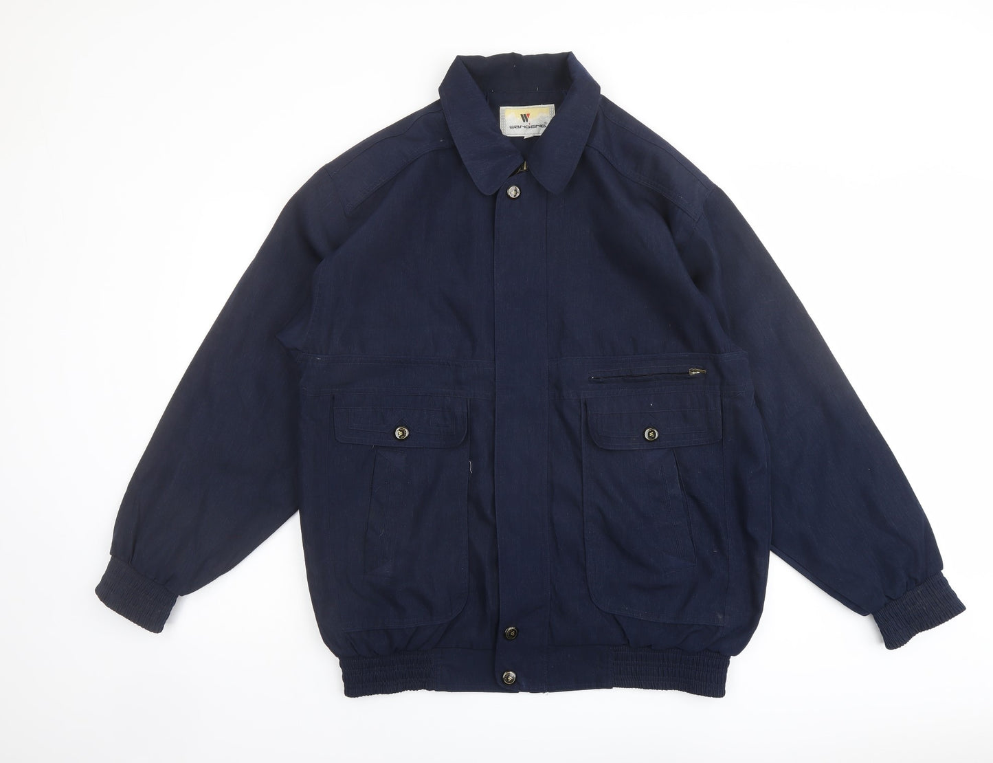 Wandeng Mens Blue Bomber Jacket Jacket Size 2XL Zip
