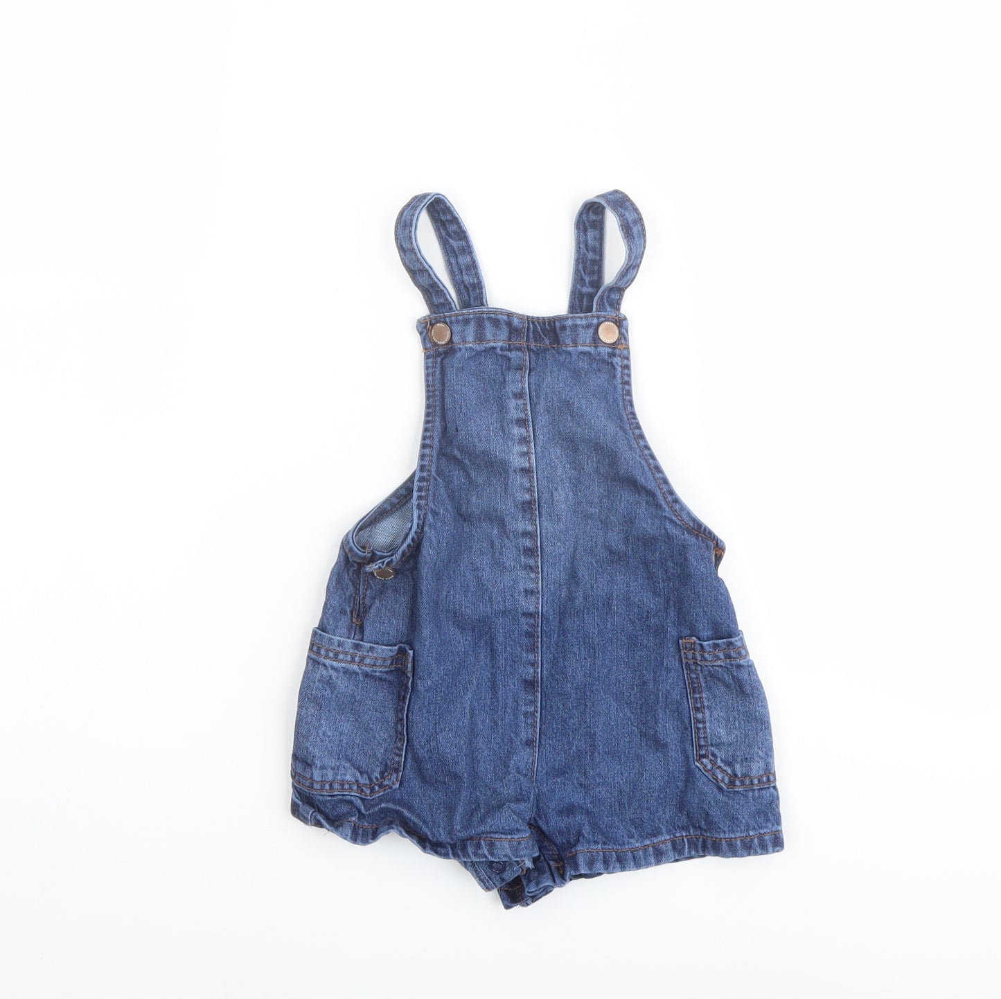 NEXT Girls Blue Cotton Playsuit One-Piece Size 2 Years Button
