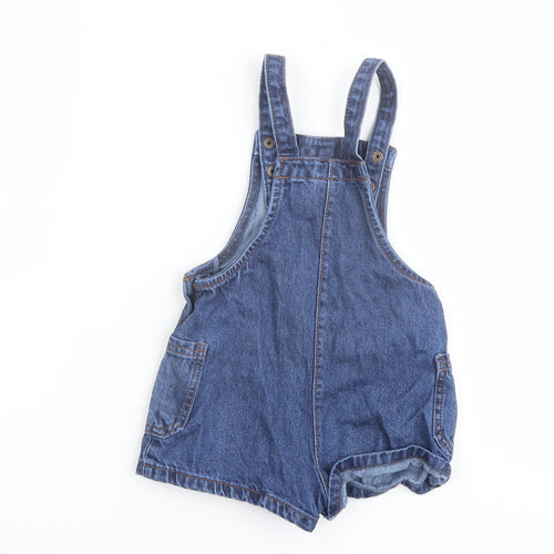 NEXT Girls Blue Cotton Playsuit One-Piece Size 2 Years Button