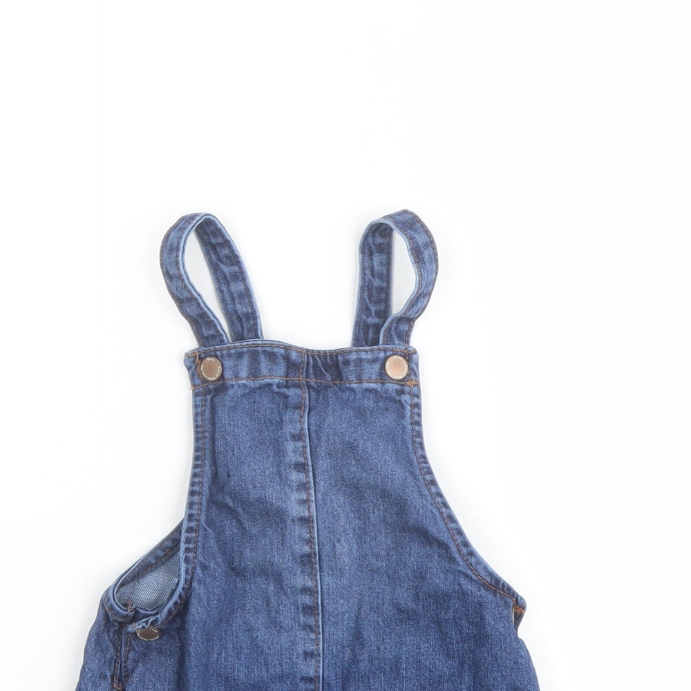NEXT Girls Blue Cotton Playsuit One-Piece Size 2 Years Button