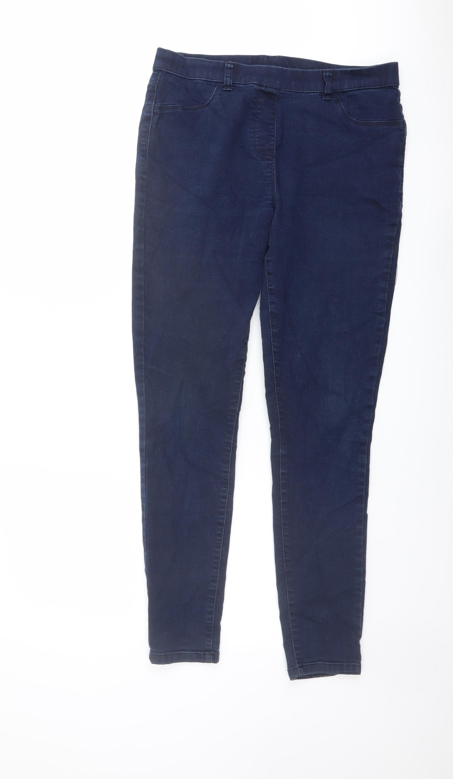 M&Co Womens Blue Cotton Jegging Jeans Size 12 L29 in Regular