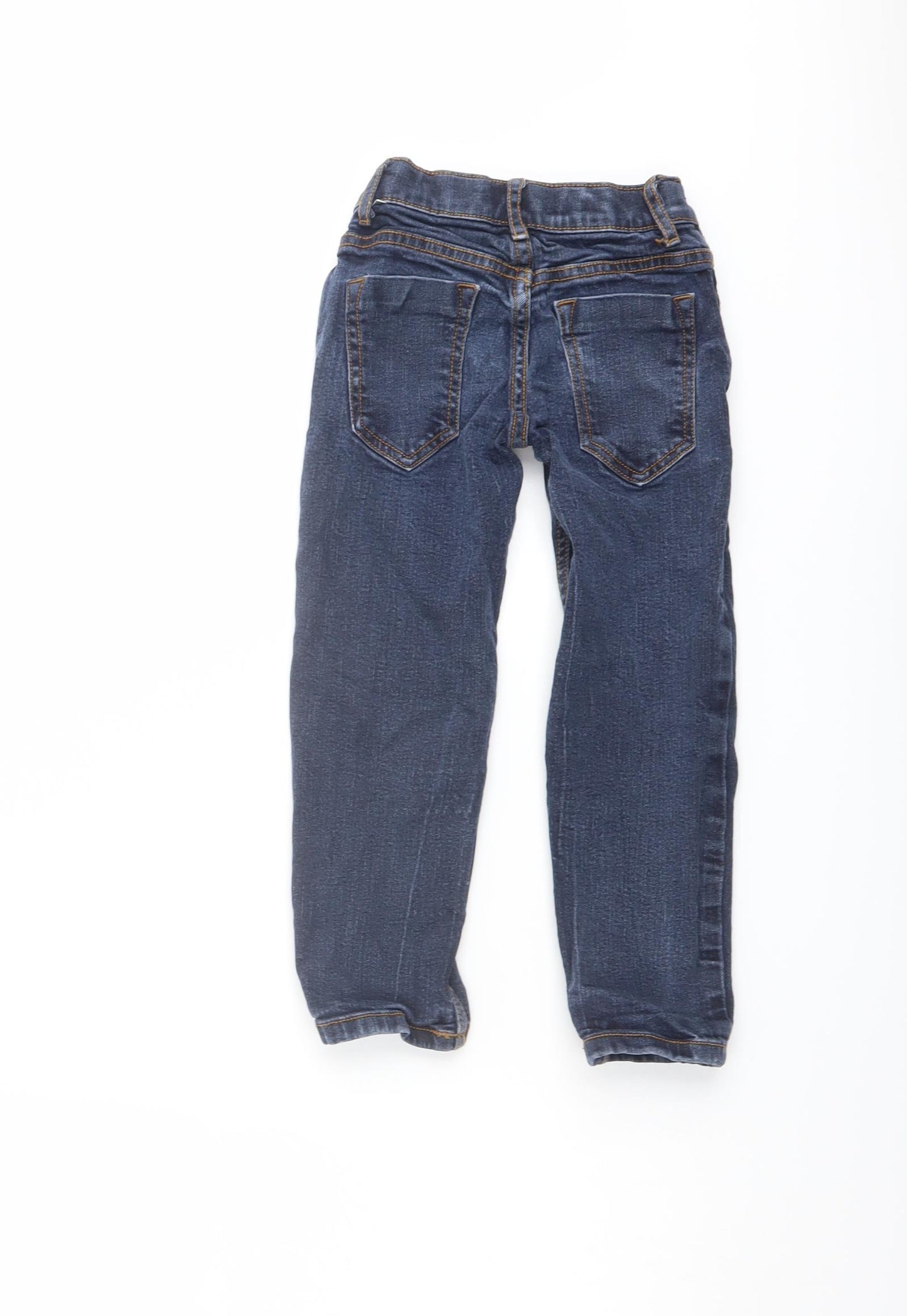TU Boys Blue Cotton Straight Jeans Size 4 Years Regular Button