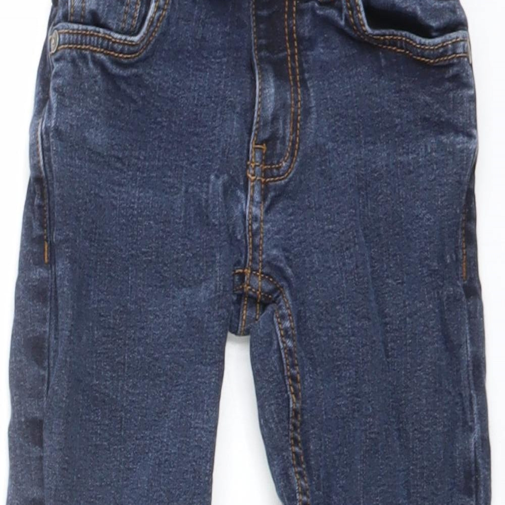 TU Boys Blue Cotton Straight Jeans Size 4 Years Regular Button