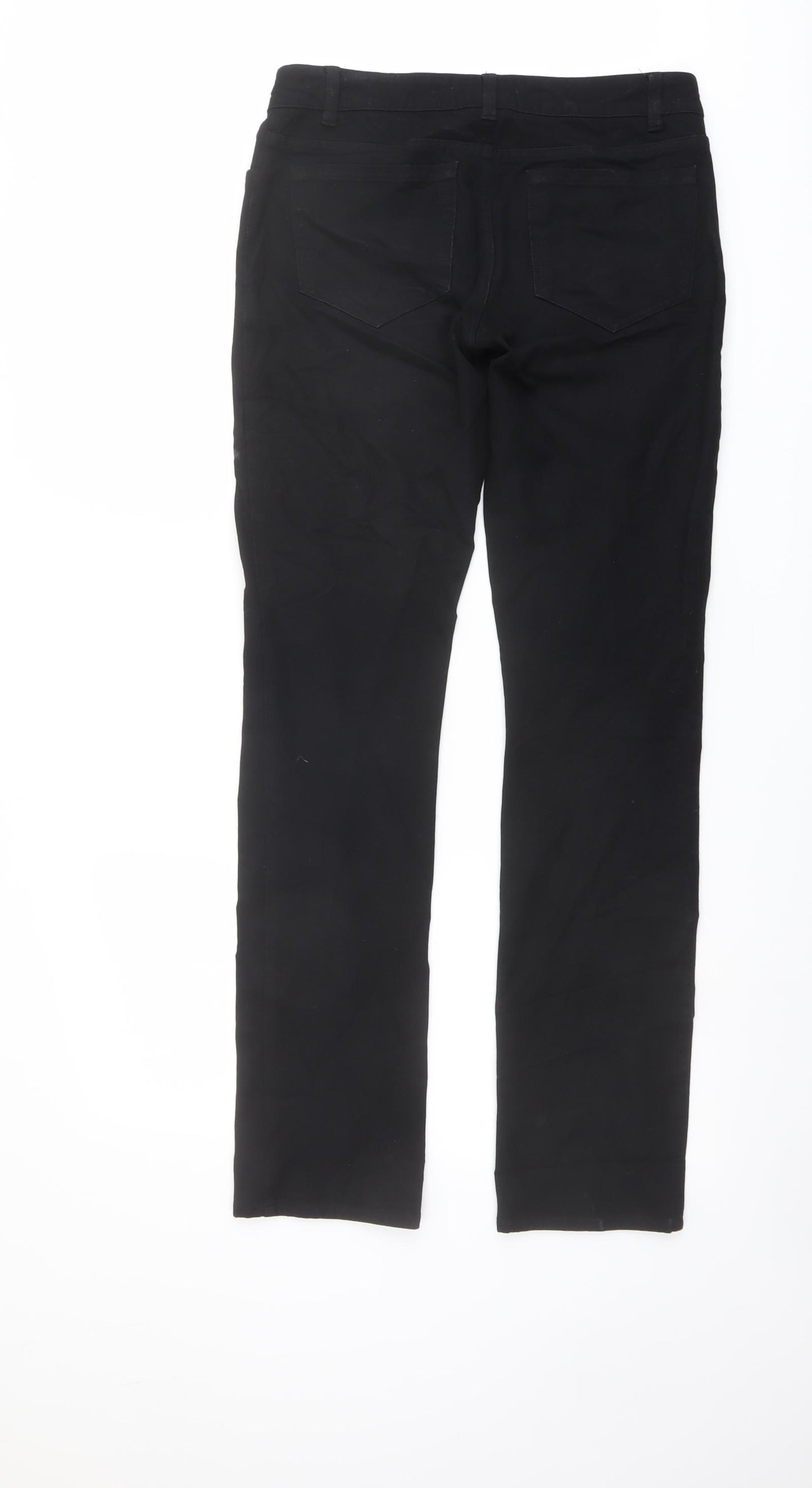 Jigsaw Womens Black Cotton Straight Jeans Size 10 L31 in Regular Button