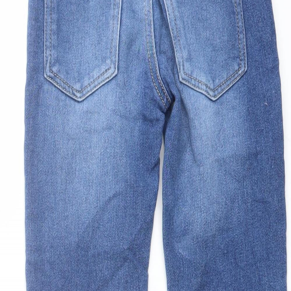 Dunnes Stores Boys Blue Cotton Straight Jeans Size 5-6 Years Regular Drawstring