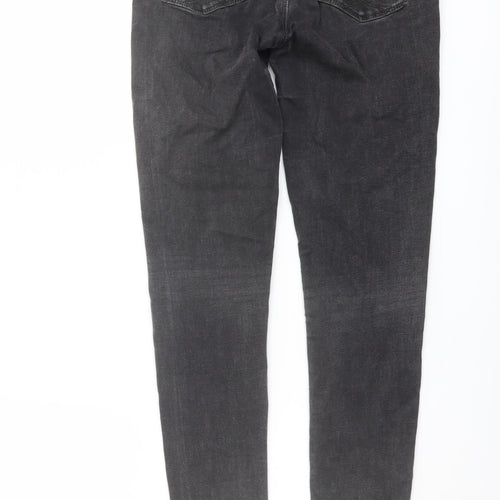 Oasis Womens Grey Cotton Skinny Jeans Size 8 L28 in Regular Button