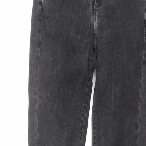 Oasis Womens Grey Cotton Skinny Jeans Size 8 L28 in Regular Button