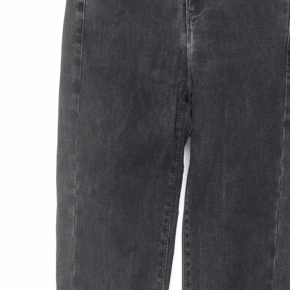 Oasis Womens Grey Cotton Skinny Jeans Size 8 L28 in Regular Button