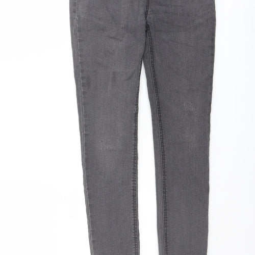 Denim & Co. Girls Grey Cotton Skinny Jeans Size 10-11 Years Regular Pullover