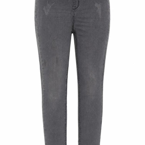 Denim & Co. Girls Grey Cotton Skinny Jeans Size 10-11 Years Regular Pullover