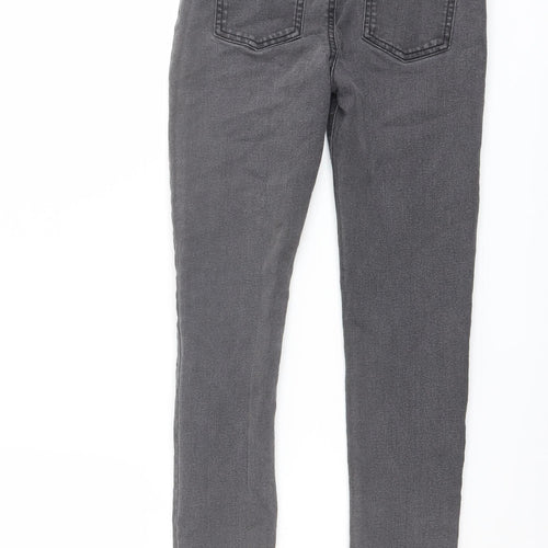Denim & Co. Girls Grey Cotton Skinny Jeans Size 10-11 Years Regular Pullover
