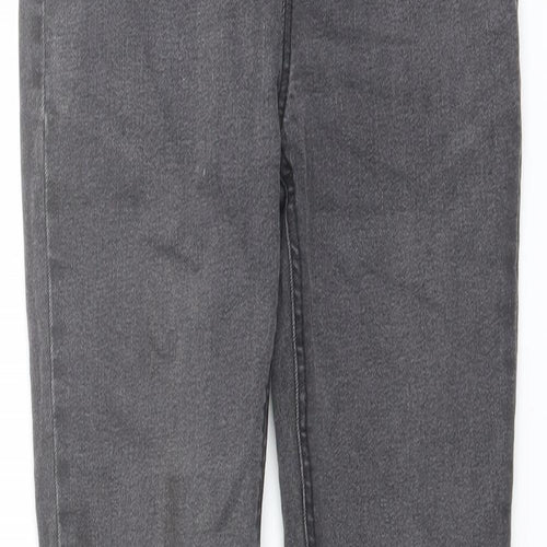 Denim & Co. Girls Grey Cotton Skinny Jeans Size 10-11 Years Regular Pullover