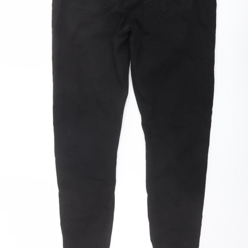 Denim & Co. Womens Black Cotton Straight Jeans Size 18 L26 in Regular Button