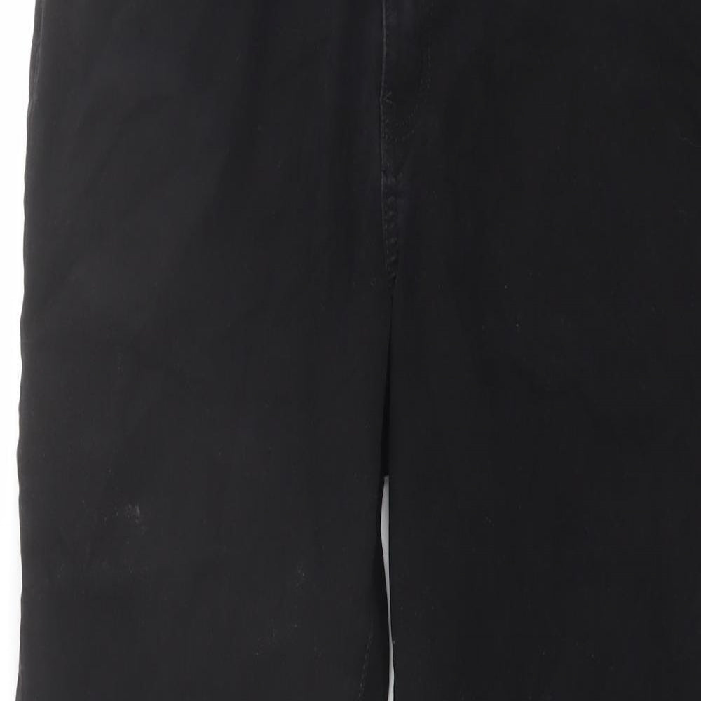 Denim & Co. Womens Black Cotton Straight Jeans Size 18 L26 in Regular Button