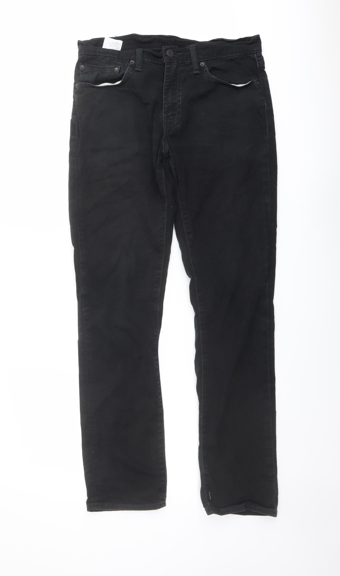 Levi's Mens Black Cotton Straight Jeans Size 32 in L32 in Regular Button