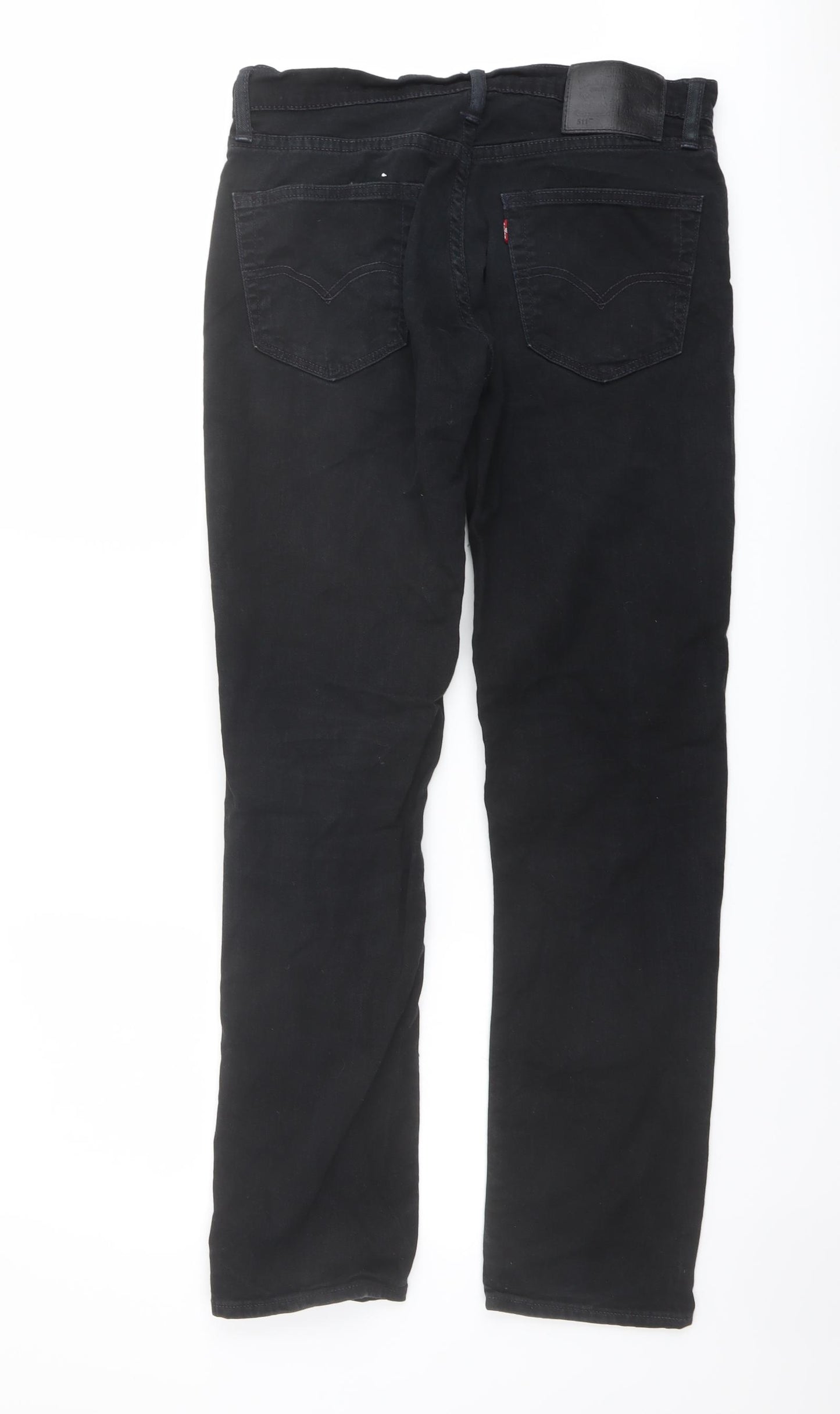 Levi's Mens Black Cotton Straight Jeans Size 32 in L32 in Regular Button