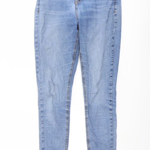 Topshop Womens Blue Cotton Skinny Jeans Size 26 in L26 in Regular Button