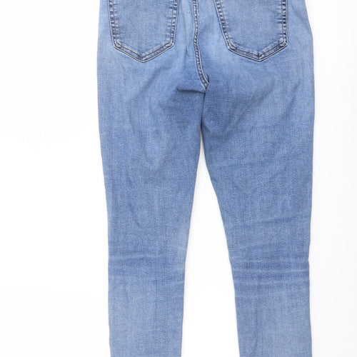 Topshop Womens Blue Cotton Skinny Jeans Size 26 in L26 in Regular Button