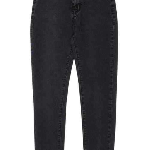Boohoo Womens Grey Cotton Skinny Jeans Size 8 L27 in Regular Button
