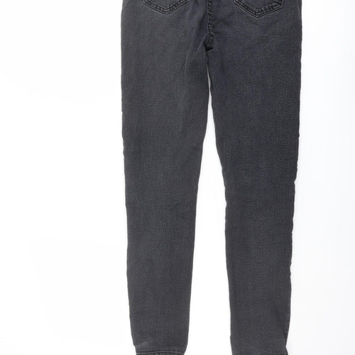 Boohoo Womens Grey Cotton Skinny Jeans Size 8 L27 in Regular Button