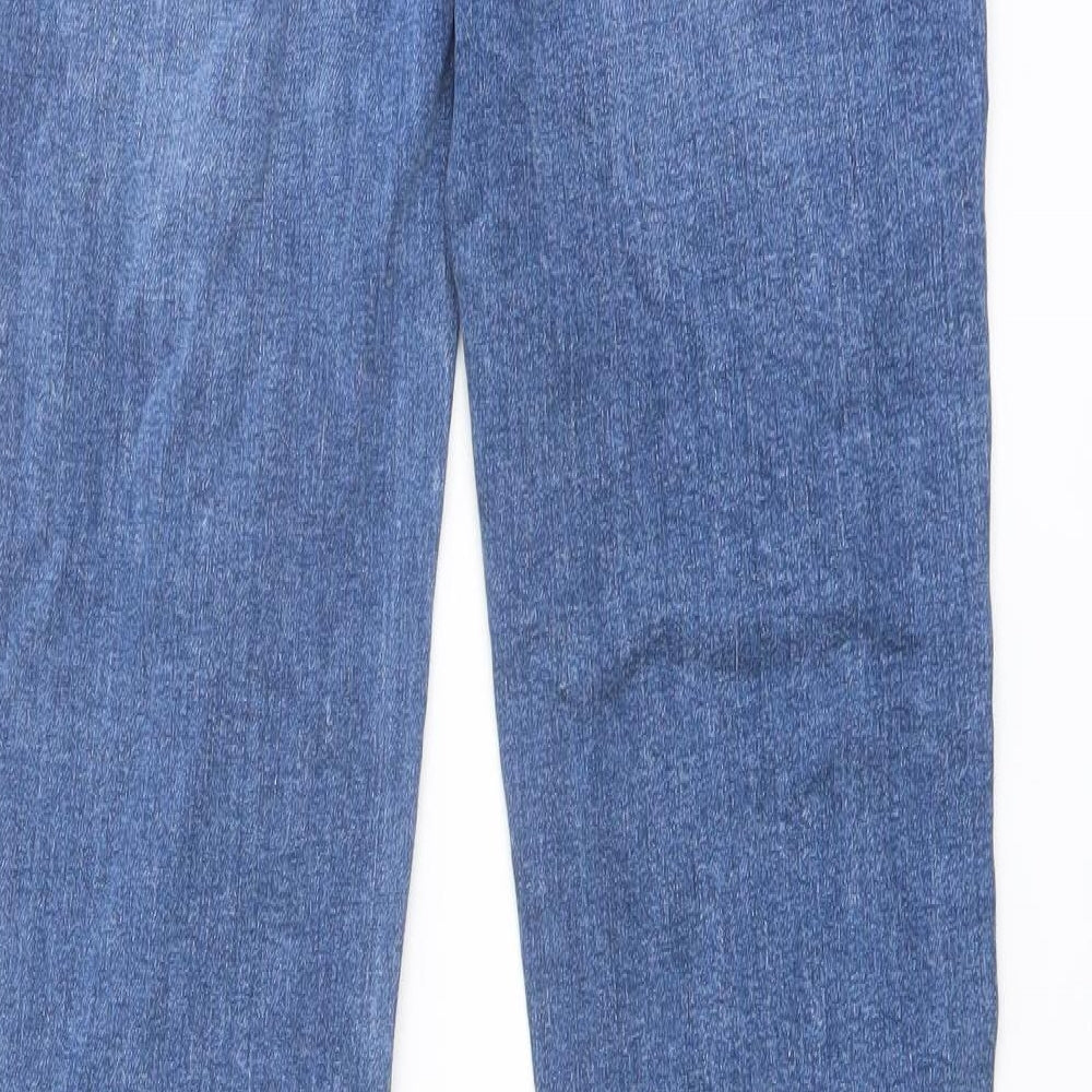 Marks and Spencer Girls Blue Cotton Flared Jeans Size 13-14 Years Regular Button