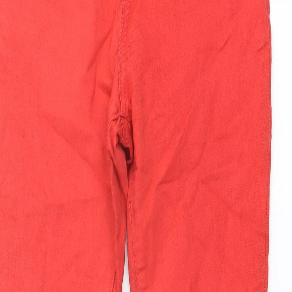 TU Womens Red Cotton Skinny Jeans Size 10 L27 in Regular Button