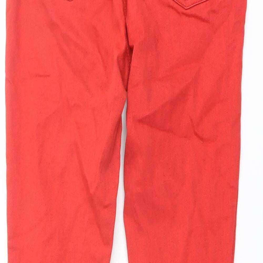 TU Womens Red Cotton Skinny Jeans Size 10 L27 in Regular Button
