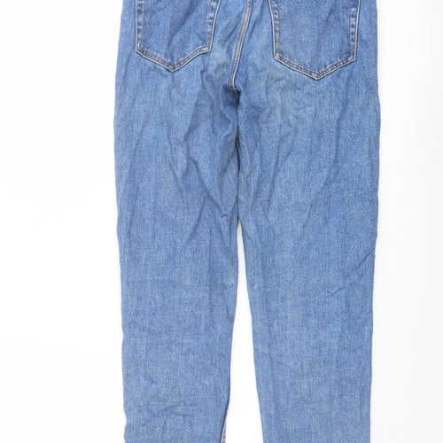 Zara Womens Blue Cotton Straight Jeans Size 6 L26 in Regular Button