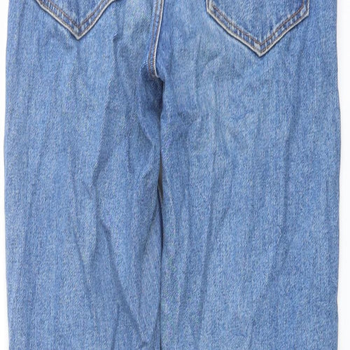 Zara Womens Blue Cotton Straight Jeans Size 6 L26 in Regular Button