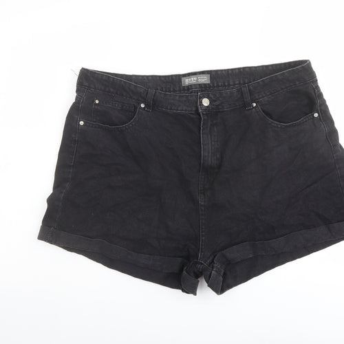 Denim & Co. Womens Grey Cotton Hot Pants Shorts Size 20 L3 in Regular Button