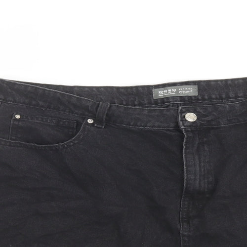 Denim & Co. Womens Grey Cotton Hot Pants Shorts Size 20 L3 in Regular Button
