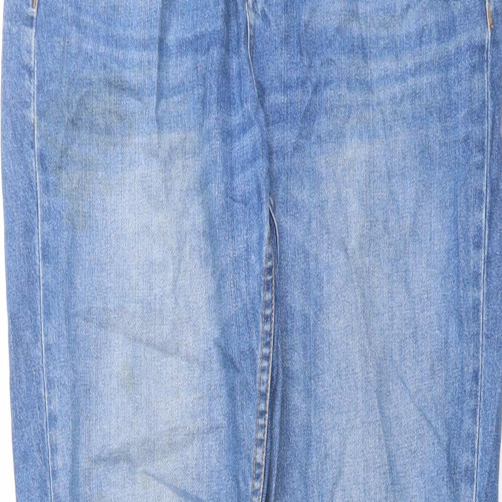Superdry Womens Blue Cotton Boyfriend Jeans Size 26 in L30 in Regular Button