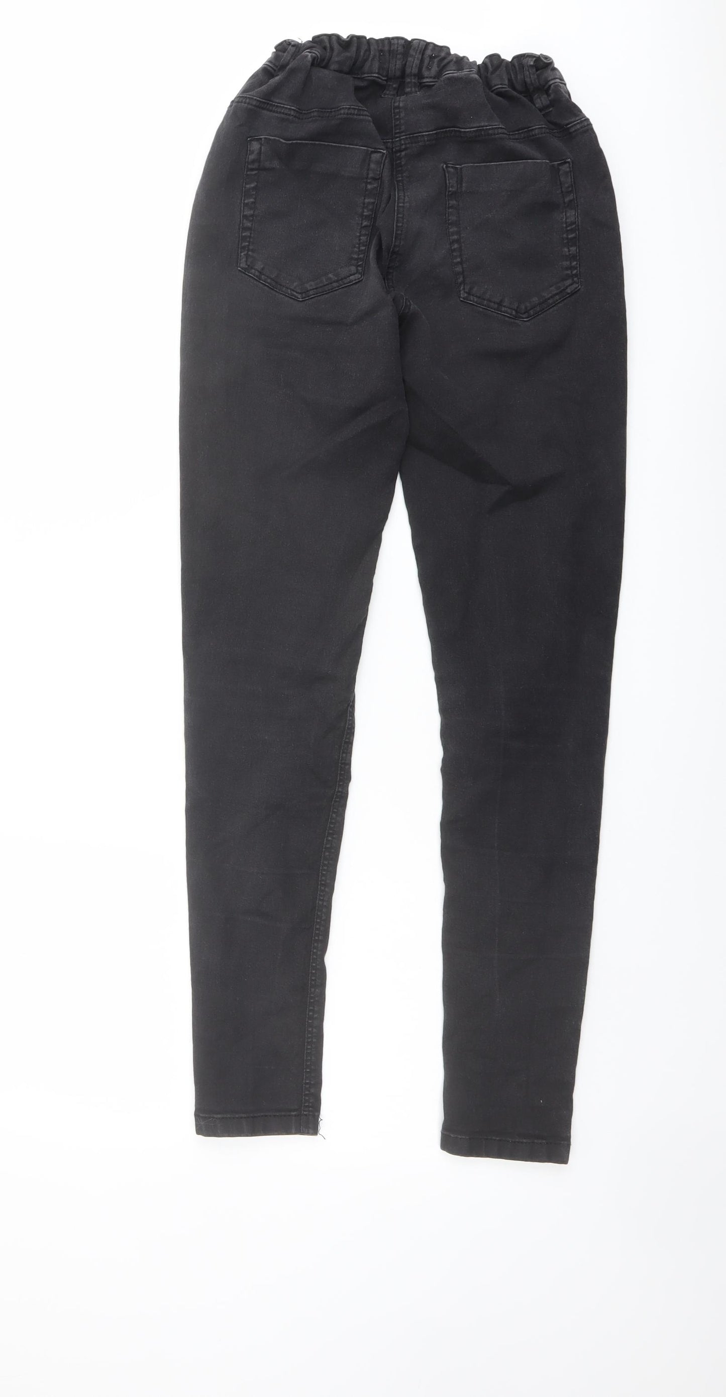 Marks and Spencer Boys Black Cotton Skinny Jeans Size 14-15 Years Regular Button