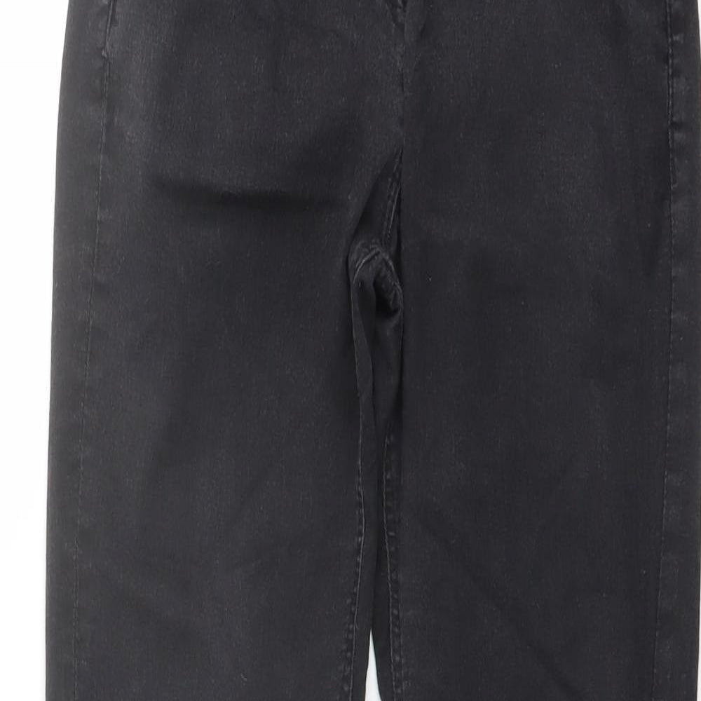 Marks and Spencer Boys Black Cotton Skinny Jeans Size 14-15 Years Regular Button