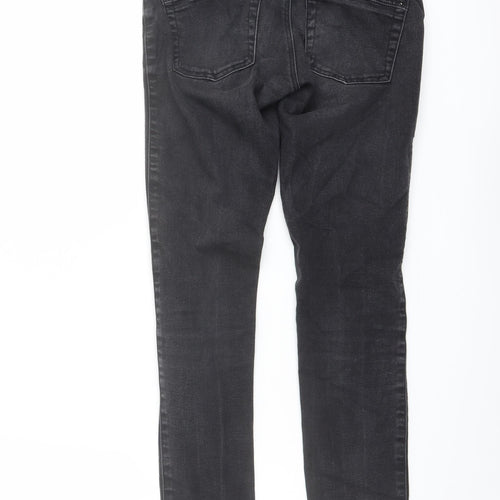 Zara Womens Grey Cotton Skinny Jeans Size 6 L28 in Regular Button